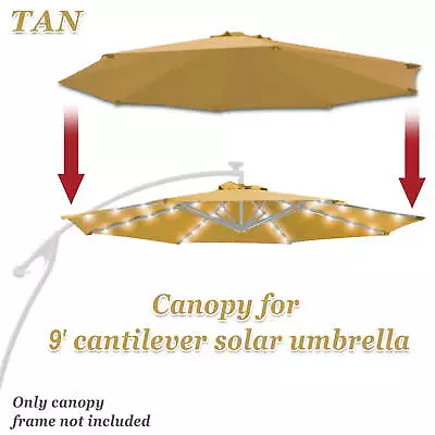 9ft- 8rib Umbrella Top Cover Canopy Patio Replacement Canopy Outdoor (Tan) • $25.92