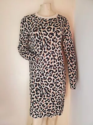 NICE!! J Crew Leopard Animal Print Sweater Knit Pullover Shift Dress XS/S • $24.99