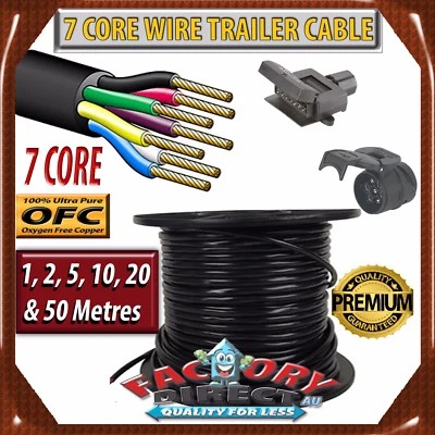 $11.95 • Buy 7 Core Wire Trailer Cable Power Cable Automotive Boat Caravan Truck Coil V90PVC.