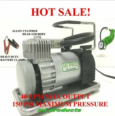 Air Compressor 12v 40 Lpm 150 Psi Portable With Carry Bag And Heavy Duty Clamps • $54