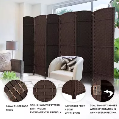 4/6/8 Panel Wall Room Divider Weave Fiber Privacy Screens Partition Freestanding • $53.99