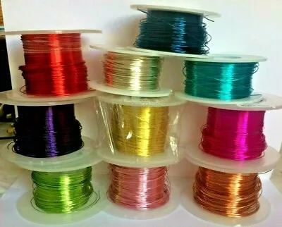 Coloured Copper Wire For Jewellery - 19 Colours - Gauges 0.6mm 0.7mm 0.8mm 1mm. • £3