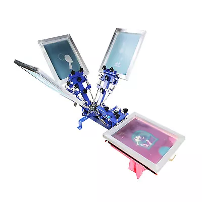 Desktop Micro-registration 4 Color 1 Station Screen Printing Press T-shirt DIY • $408.90