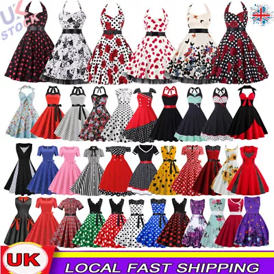 £17.99 • Buy Women Retro 1950s/60s Rockabilly Polka Dot Cocktail Party Swing Housewife Dress
