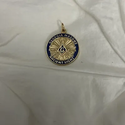 Masionic  Georgia Masons Ancient Light  Pendant Gold Blue  • $10