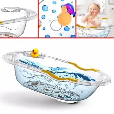 Large Transparent Baby Bath Tub Kids Clear Plastic Toddler Shower Bathing • £19