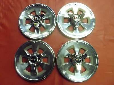 Vintage 1965 Chevy Corvette 15  Three Bar Spinner Hubcaps Wheel Covers • $100