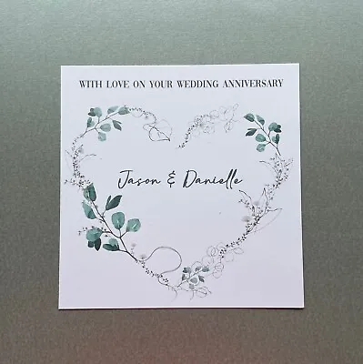 Personalised Wedding Anniversary Card - Daughter & Son In Law Couple Mum & Dad • £2.95