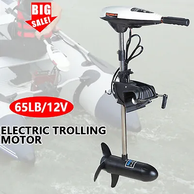 $225.01 • Buy 65LBS Electric Trolling Motor Transom Mount Fishing Boat Adjustable Handle W/ CE