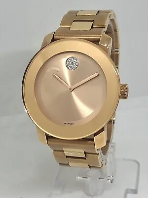 $230 • Buy Movado Women's Watch 3600086 Bold Rose Gold Dial Swiss Made 36mm Steel