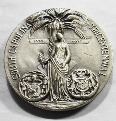 $112.50 • Buy 1970 South Carolina Tricentennial Silver Medal - 2 Oz .999+ Silver  (303)
