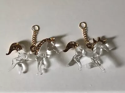 Handblown GLASS HORSES Figurines Miniature Collectible Charm Ornaments CREMELLO • $7.99