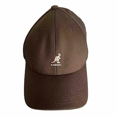 Kangol BROWN Courvoisier Collab Flexfit Fitted Hat Mens Size S/M Wool Cap • $8.99