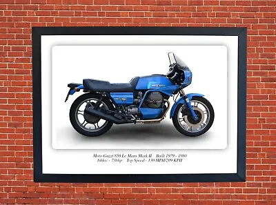 Moto Guzzi 850 Le Mans Motorcycle A3 Print Poster Photographic Paper Wall Art • £9.99