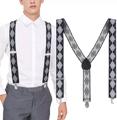 Supender Men Adjustable Suspenders Heavy Duty Clip Adult Suspender Set Y Back Br • $9.33