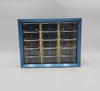 Vintage AKRO-MILS 15 Drawer Metal Cabinet Bins Storage Organizer 1 • $27.99