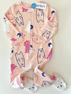 New Carters Toddler Girl Clothes 2T Sleep N Play Zip Fleece Footed Pajamas Bears • $9