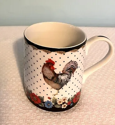 🔴 Vera Bradley Rooster Flower Polka Dots Coffee Tea Mug Cup Excellent Condition • $8