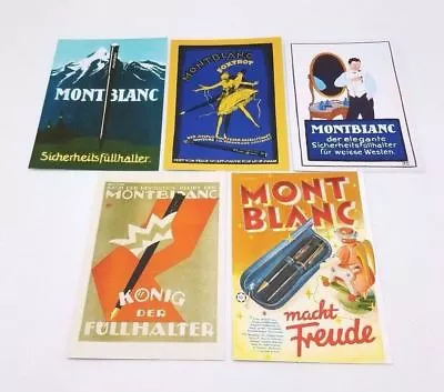 Authentic Montblanc Pen Vintage-Style Postcards (Set Of 5) • $19.99