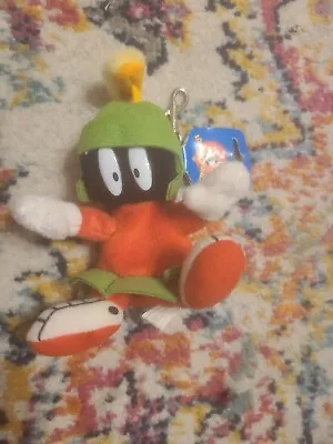 NEW Vintage Marvin The Martian Bean Bag Plush Key Chain Zipper 1998 Looney Tunes • $22