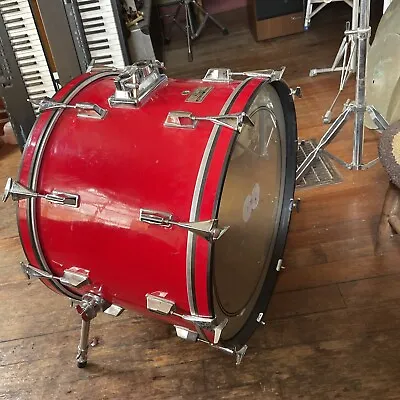 Pearl MAPLE SHELL USA  24 X 16” Bass Drum Red Very Rare MONSTER 10 Lug • $777