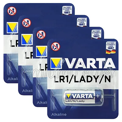 4 X Varta N Size / LR1 Batteries 1.5V Alkaline Lady MN9100 AM5 E90 4001 LR01 • $20.11