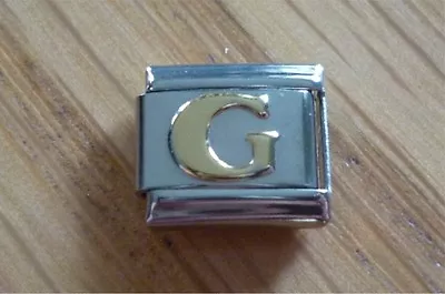 Italian Charms - Gold Letters Letter G Fits Classic Size Italian Charm Bracelet • £3.70