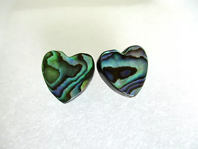 Abalone Shell Heart Stud Earrings. 12mm • £4.79