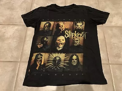 VINTAGE Slipknot Shirt Mens M Black Metal Music Band Skull Tee Grid Face • $29.95