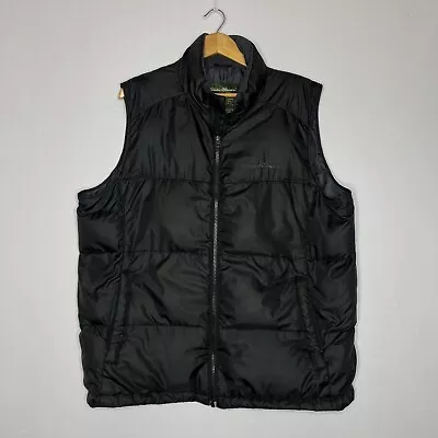 Eddie Bauer Premium Goose Down Vest Mens Large Black Quilted Full Zip Puffer • $27