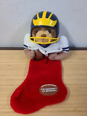 Vintage Christmas Stocking University Of Michigan Football Plush Teddy Bear 97  • $24.99