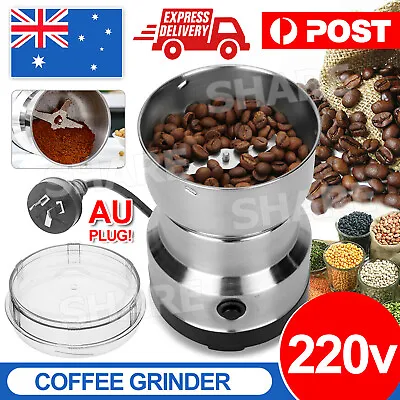 Electric Coffee Grinder Grinding Milling Spice Matte Stainless Steel Blender AU • $13.95