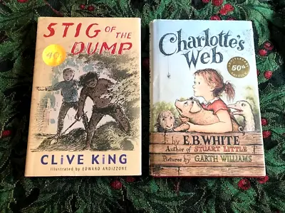 £14.99 • Buy Charlottes Web 1st Ed Puffin & Stig Of The Dump Anniversary Editions V.Good Con