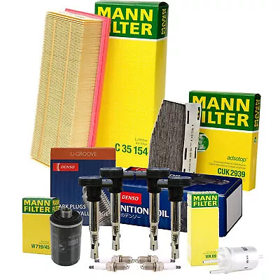 Mann Filter Denso 4 Coil 4 U-Groove Spark Plugs Tune Up Kit For GTI Jetta Turbo • $205.95