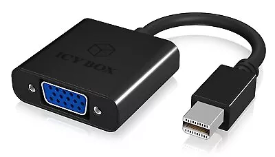 IcyBox IB-AC539 Mini DisplayPort To VGA Adapter Black • £7.38
