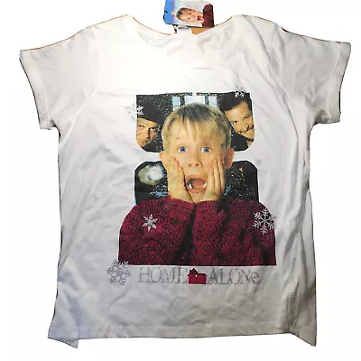 £16.37 • Buy Home Alone Christmas T Shirt Top Size 36-38 Women’s EU Macaulay Culkin Face NEW