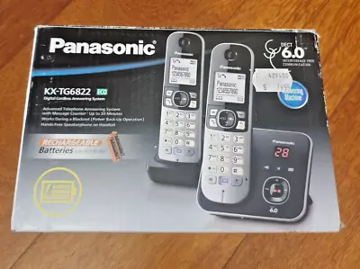 Panasonic KX-TG6822EB Twin DECT Cordless Telephone W Answer Machine *FREE POST* • $134.99