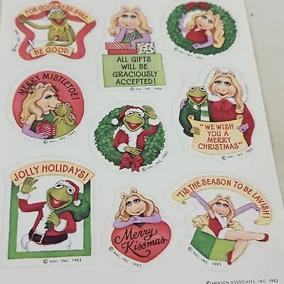 Vintage 1983 Jim Henson Muppets Christmas Stickers Ms Piggy Kermit Jolly Holiday • $7.99