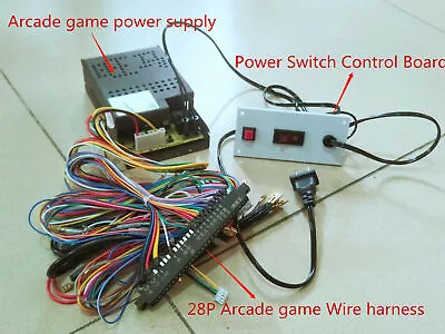 Arcade Jamma Power Supply Kit 5V-12V With Wire Harness And Switch Plug And Play • $31