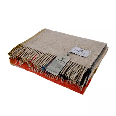 £77.99 • Buy Bronte Henley Beige Multi Colour 100% New Merino Lambswool Wool Blanket Throw