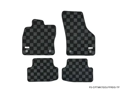 P2M Checkered Flag Carpet Mats Front & Rear For Volkswagen Golf / GTI 15-21 New • $95