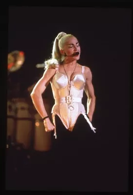 Madonna Singing In Concert Busty Bustier Vintage Photo Agency 35mm Transparency • $24.99