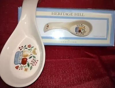 Vintage Ceramic Spoon Rest Fruit Bird Country Style Original Box Heritage Hill • $9.99