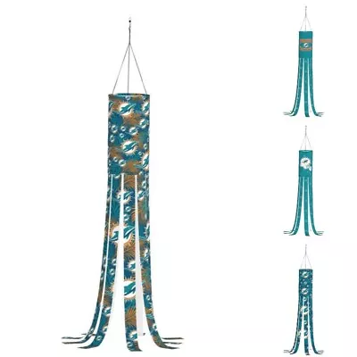 Miami Dolphins Outdoor Garden Windsock Decor Porch Deck Wind Sock 6*40in • $10.34