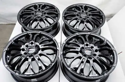 Kudo Racing Defuse 15x6 4x100 4x114.3 +45mm Full Black Wheels Rims Civic Cooper • $649