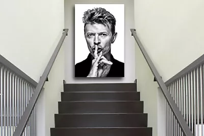 David Bowie Face Shh Book Cover Canvas Print Portrait Photo Wall Art Sshh Music • £17.99