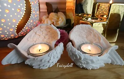 £12.90 • Buy Angel Wings Candle Holders Tea Light Votive Wings Ornament Beautiful Memorial 