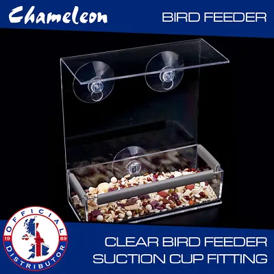 £6.85 • Buy Large Window Bird Feeder Table Seed Peanut Hanging Suction Perspex Clear Viewing