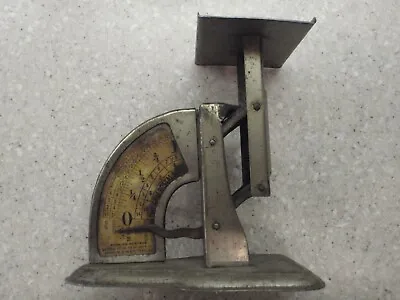 Vintage GEM Metal 1lb Postage Scale - Pre-1917 2 Cents/Letter - 4.5x4.5x2.5  • $2.25