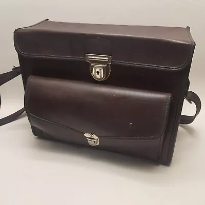 Vintage Leather Style Camera Bag Case Large Brown • $19.90